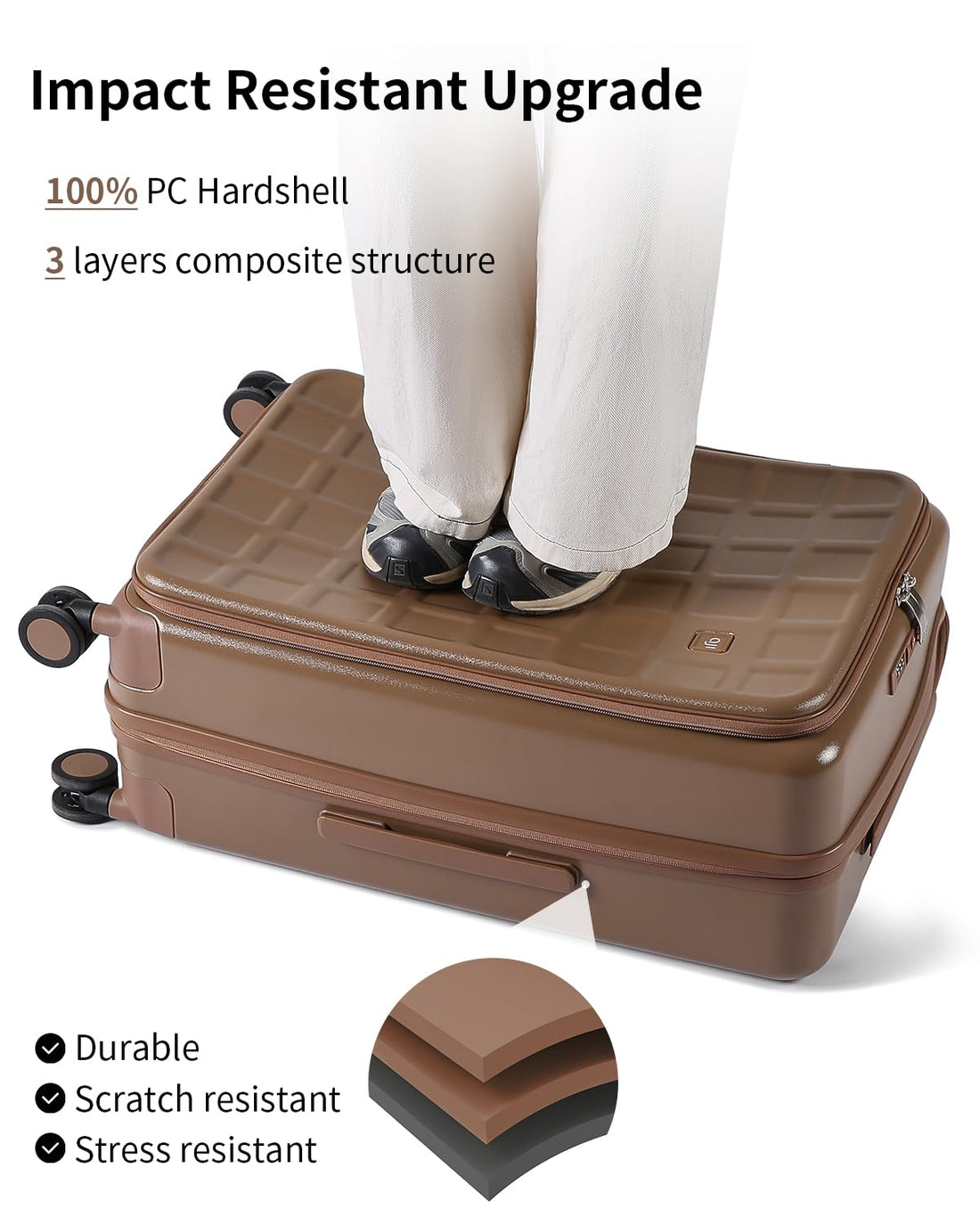 24" Hardshell Luggage – Brown
