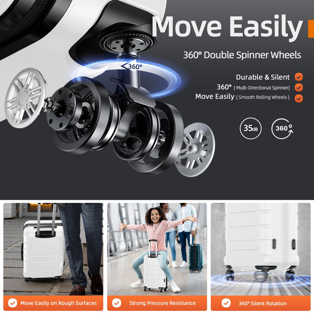 SHOWKOO 3-Piece Luggage Set