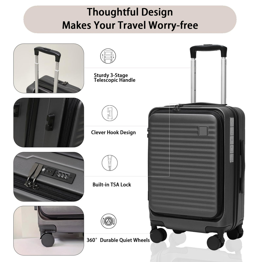 19.5" Hardside Carry-On – Black