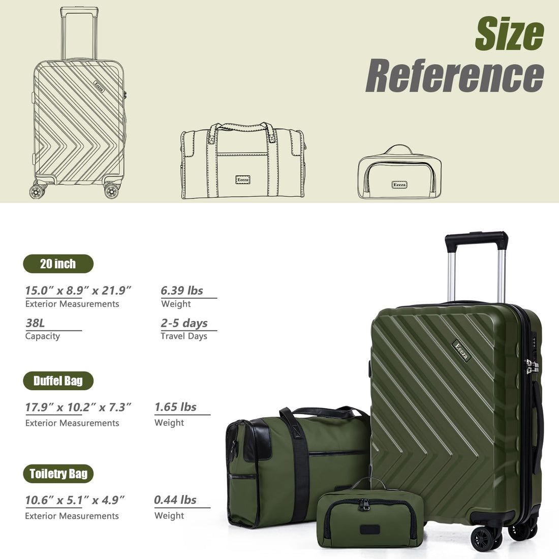 3-Piece Carry-On Luggage Set