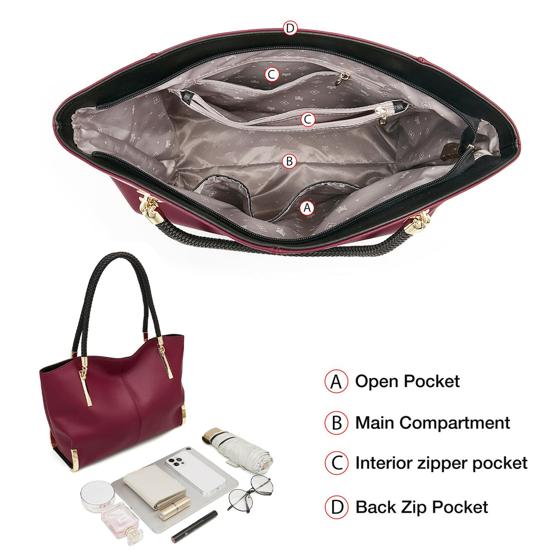 FOXLOVER Large Women's Tote Bag