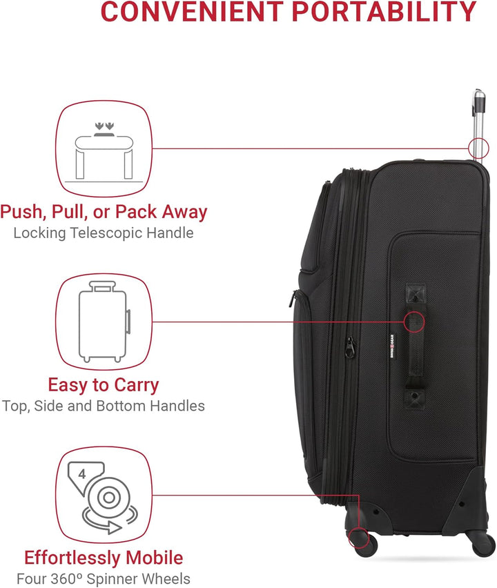 SwissGear Sion Black Luggage – 29"