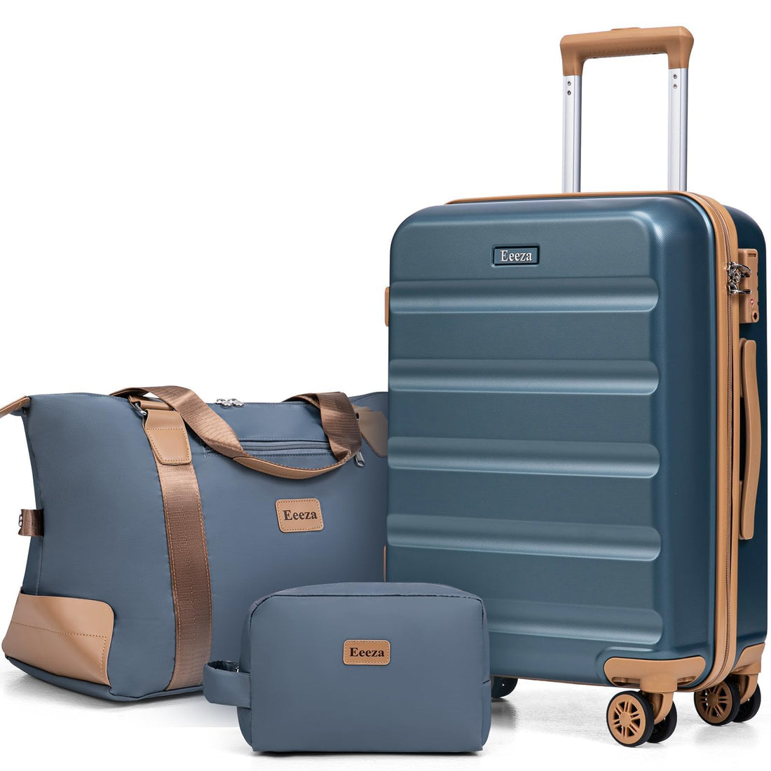 3-Piece Blue Carry-On Luggage Set