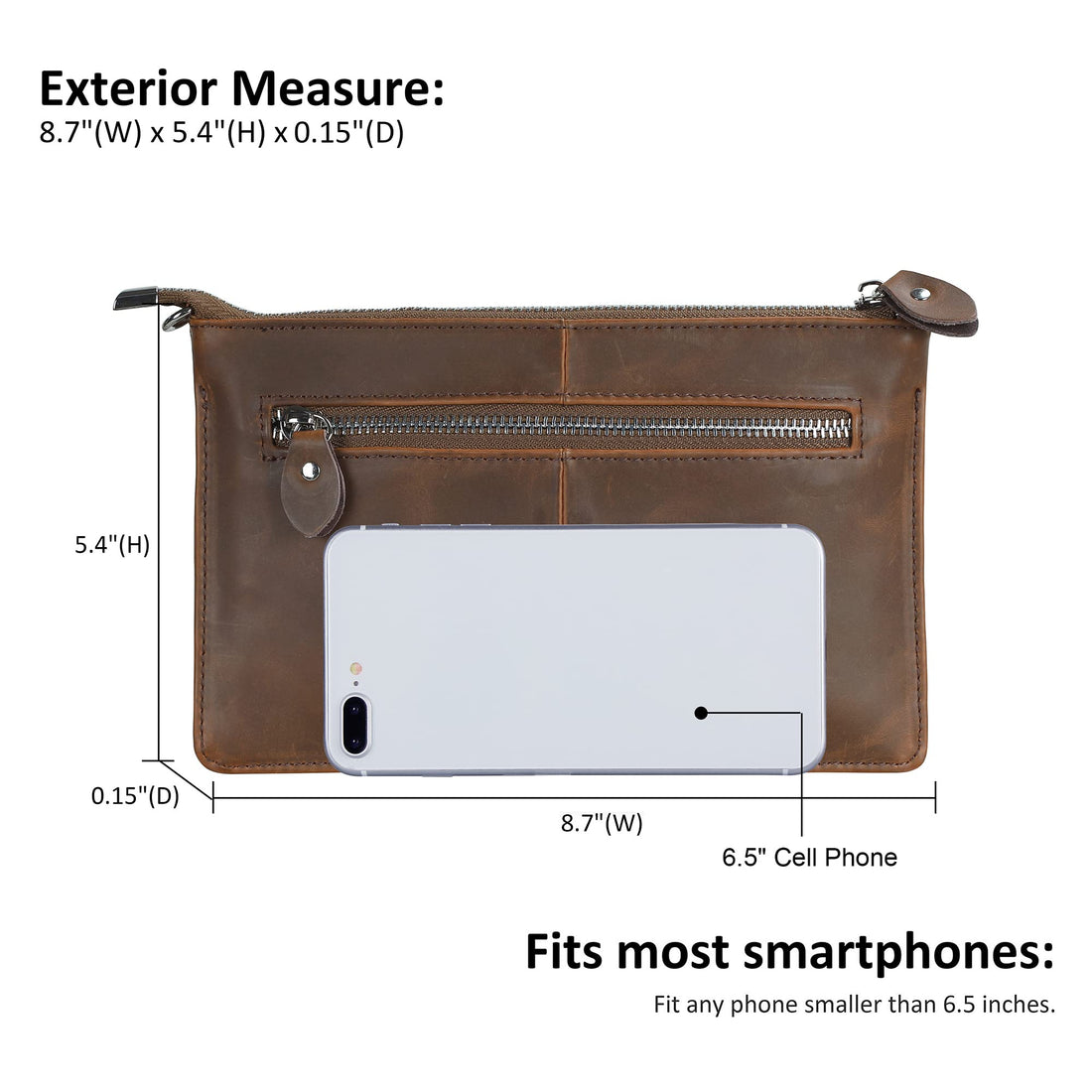 befen Genuine Leather Wristlet Clutch Wallet Purses Small Crossbody Bags for Women with RFID Blocking Card Slots