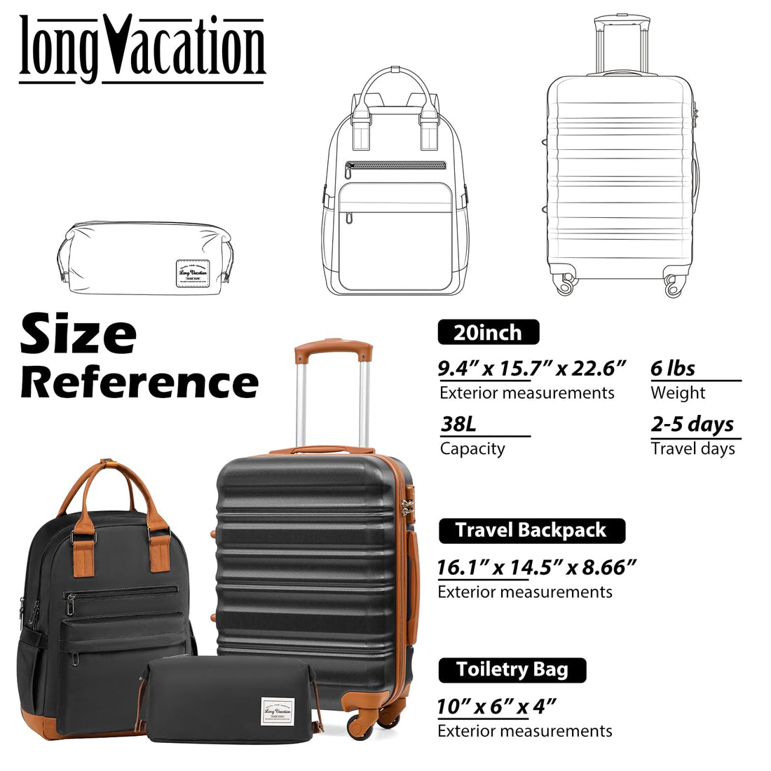 3-Piece Carry-On Luggage Set