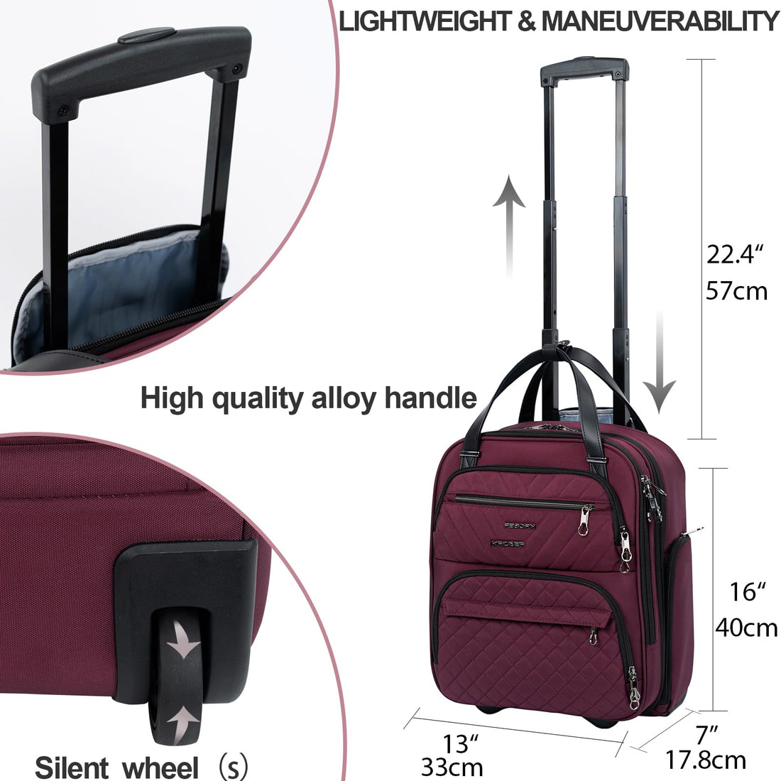 KROSER 16" Underseat Luggage Grey