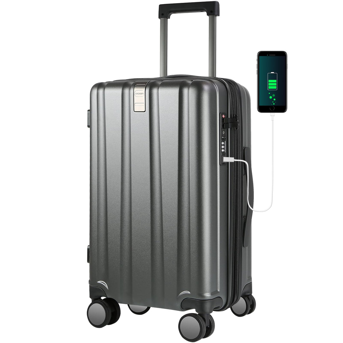 KROSER 20" Carry-On Luggage White