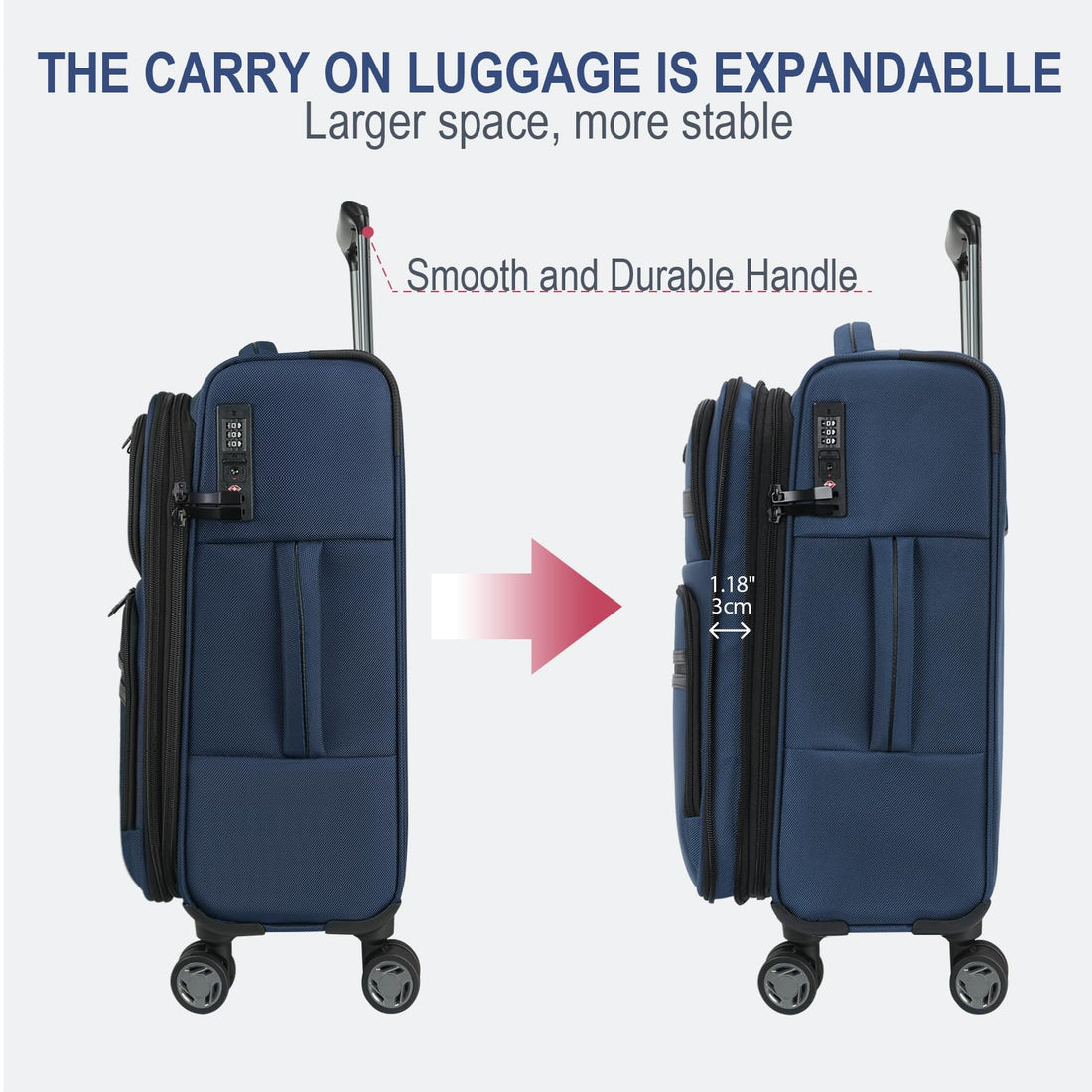 KROSER 20" Carry-On Burgundy