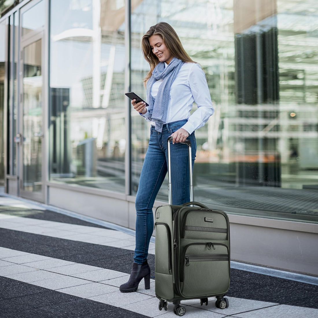 KROSER 20" Carry-On Burgundy