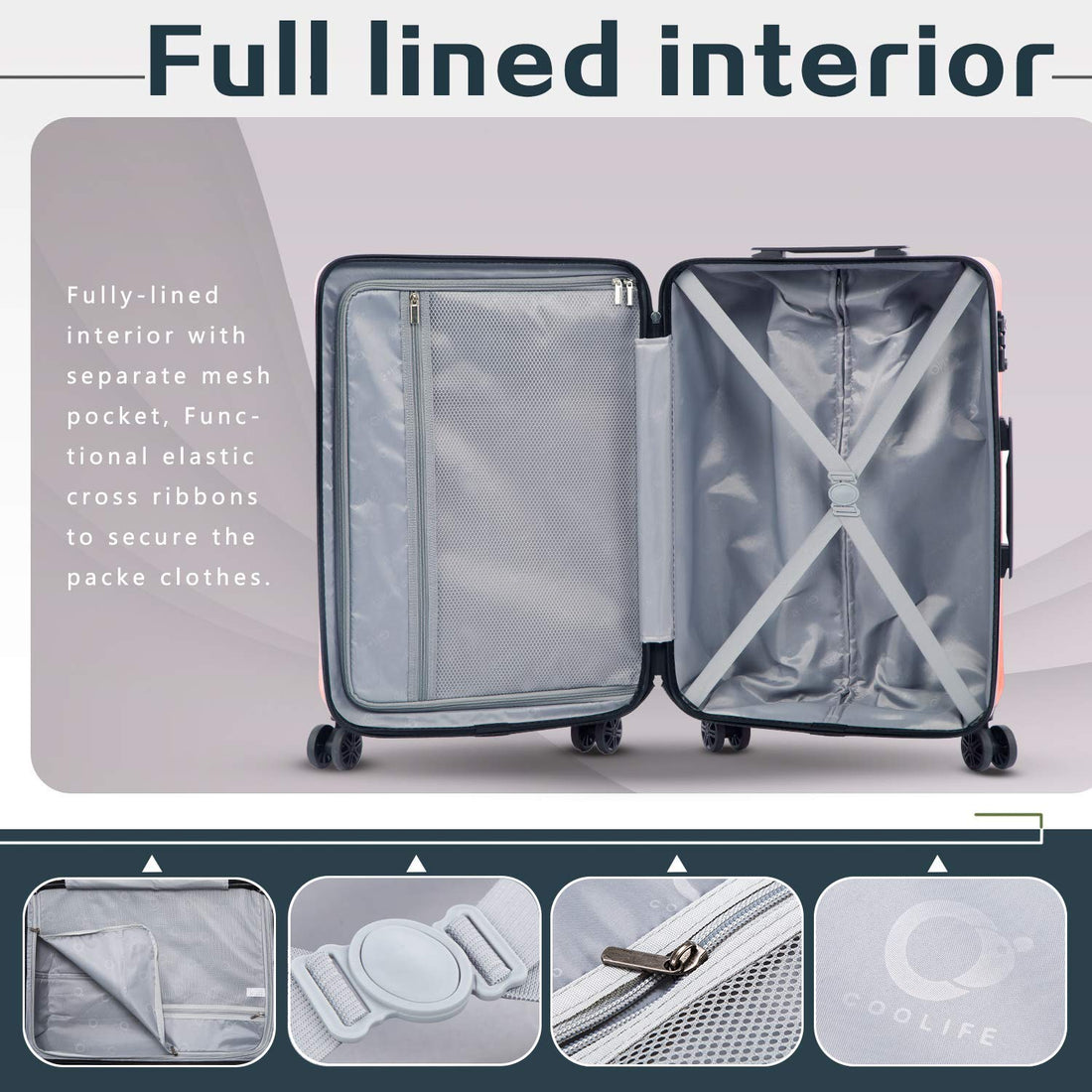 Coolife 3-Piece Expandable Luggage Set