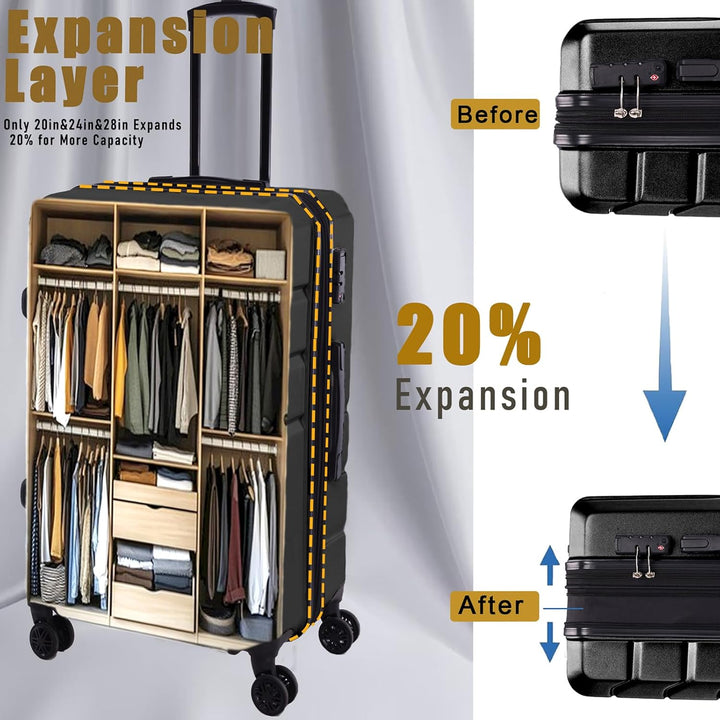 3-Piece Hoteel Luggage Set – Black