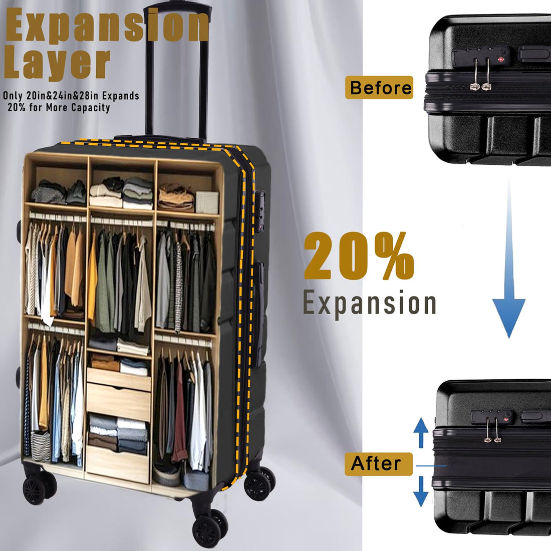Hoteel 5-Piece Beige Luggage