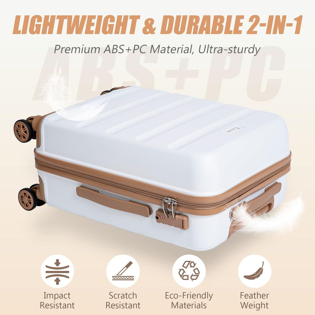 3-Piece Blue Carry-On Luggage Set