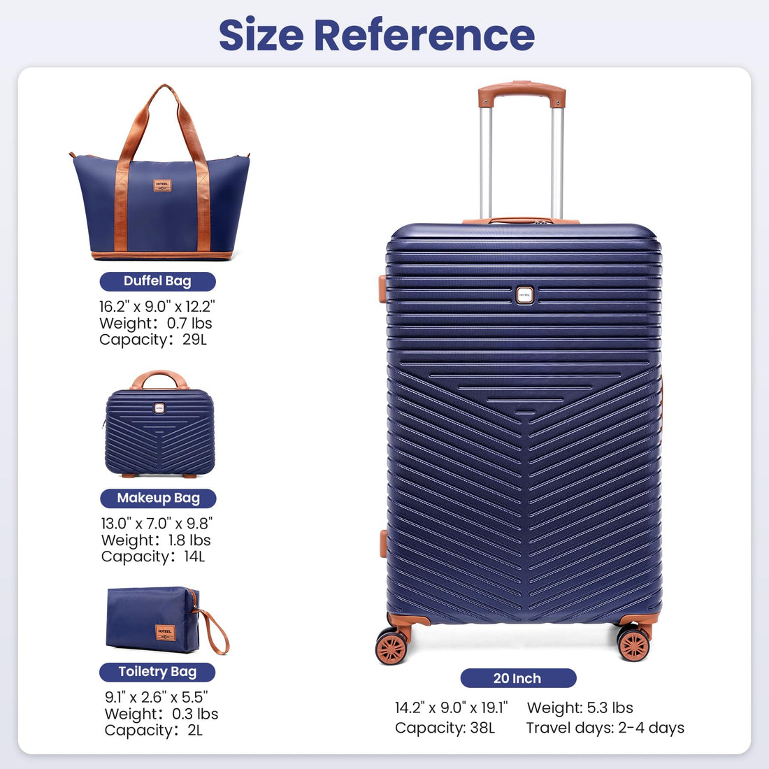 Hoteel 4-Piece Luggage Set – Beige