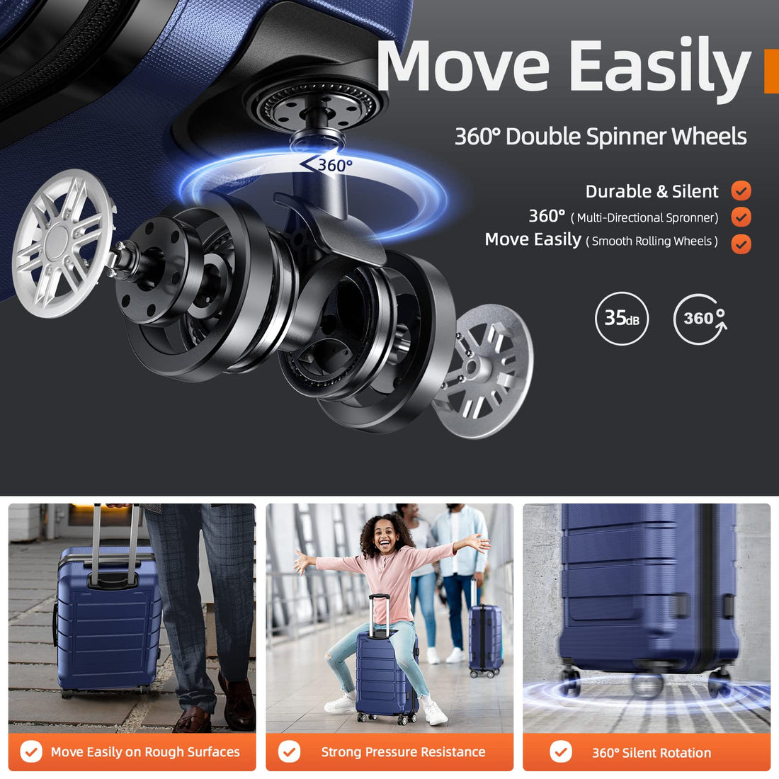 SHOWKOO 3-Piece Luggage Set