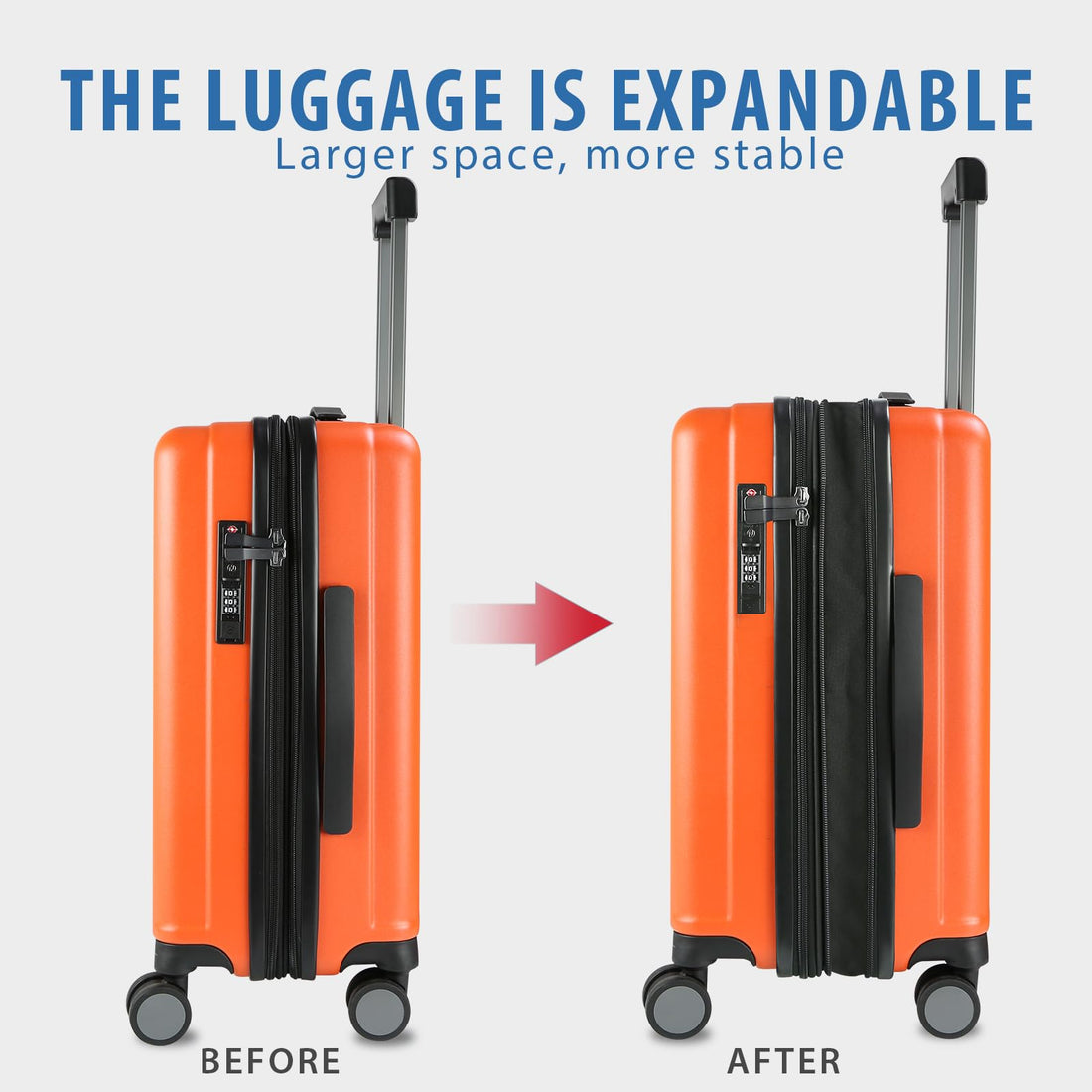 KROSER 20" Carry-On Luggage White