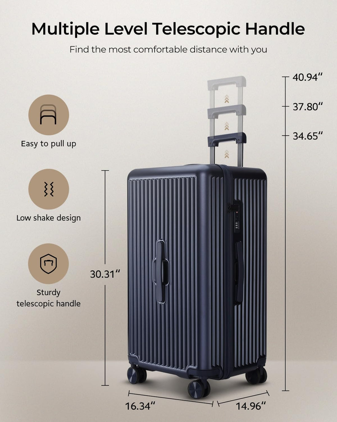 28" Black Trunk Luggage