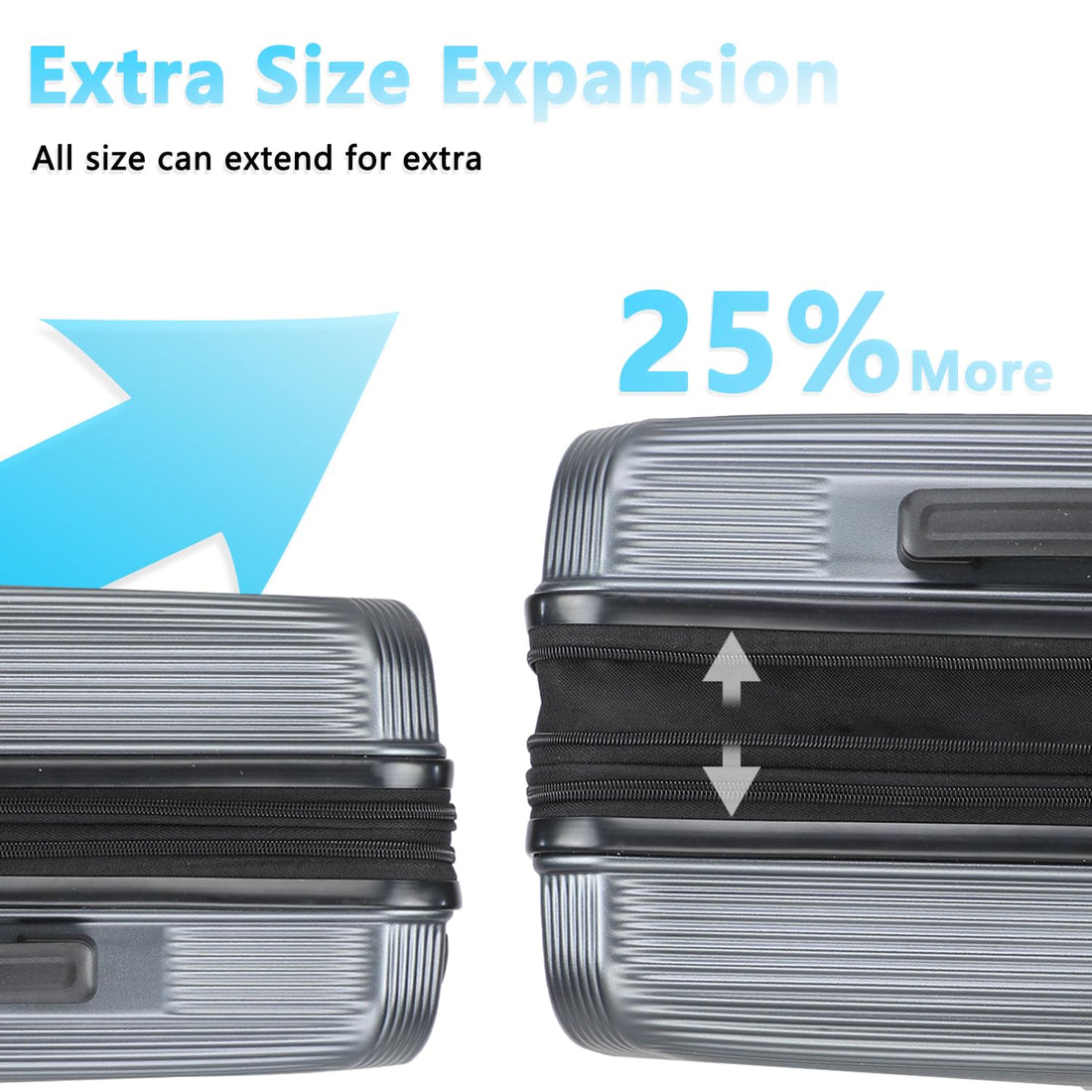 2-Piece Gray Luggage Set 20/28"