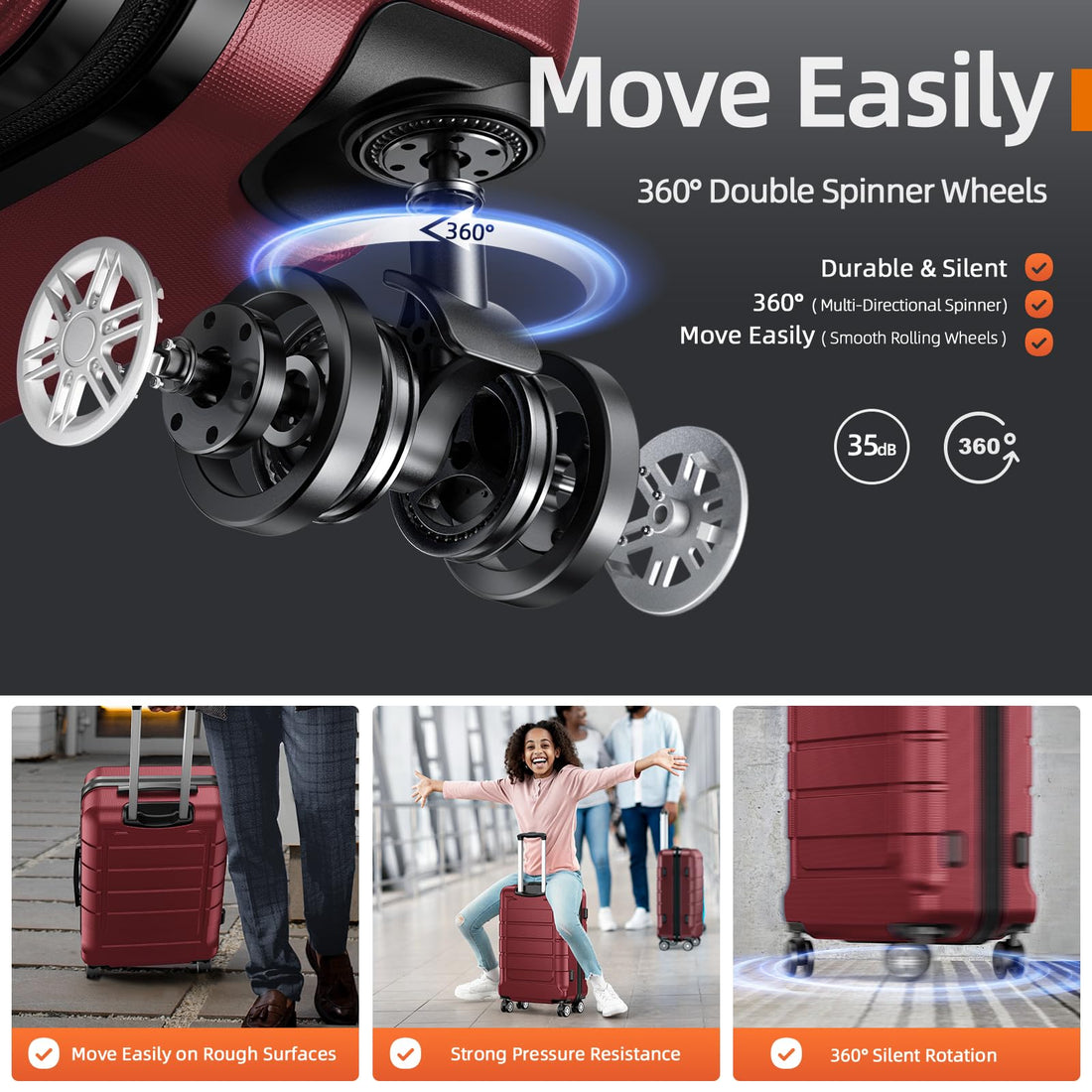 SHOWKOO 3-Piece Luggage Set