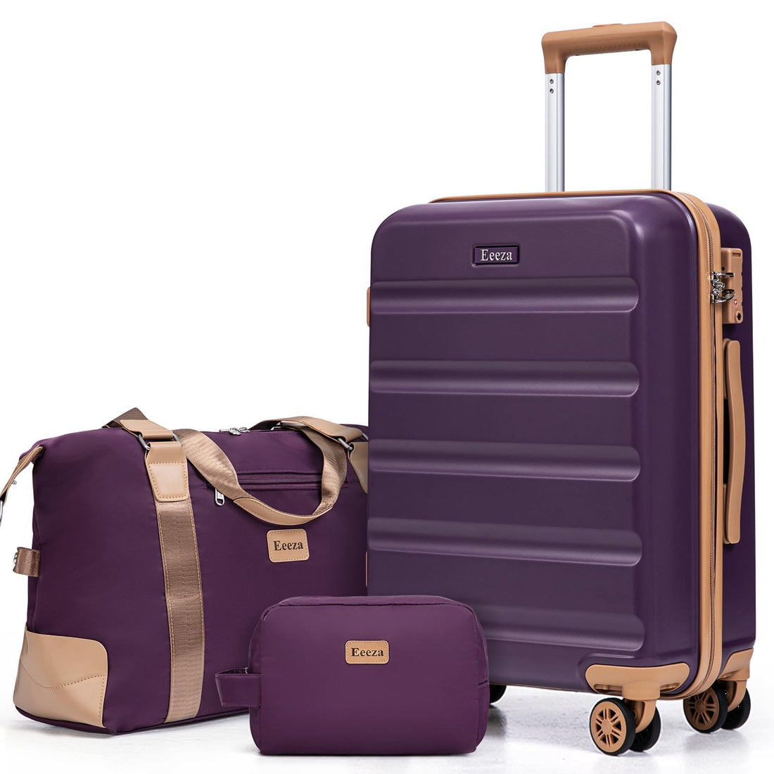 3-Piece Blue Carry-On Luggage Set