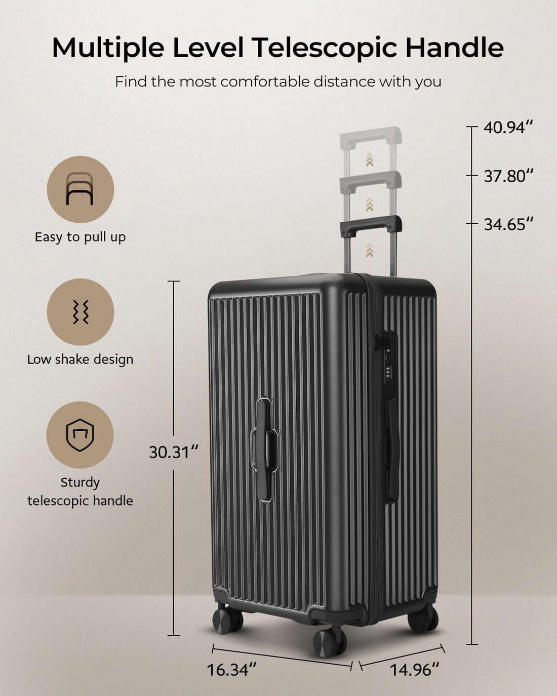 28" Black Trunk Luggage