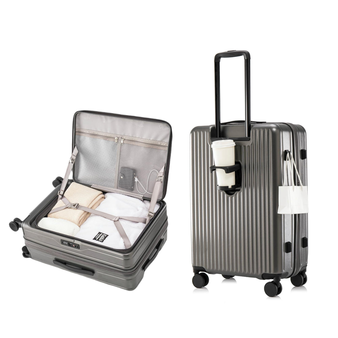 26" HotWay Hardshell Luggage – Black