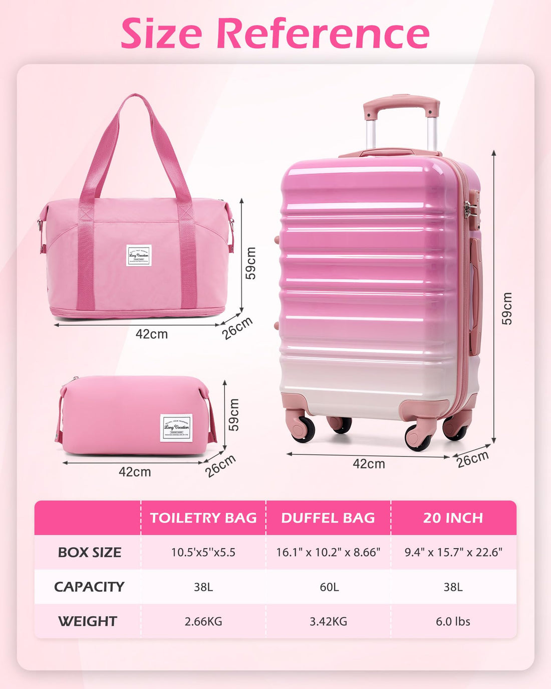 3-Piece Carry-On Luggage Set