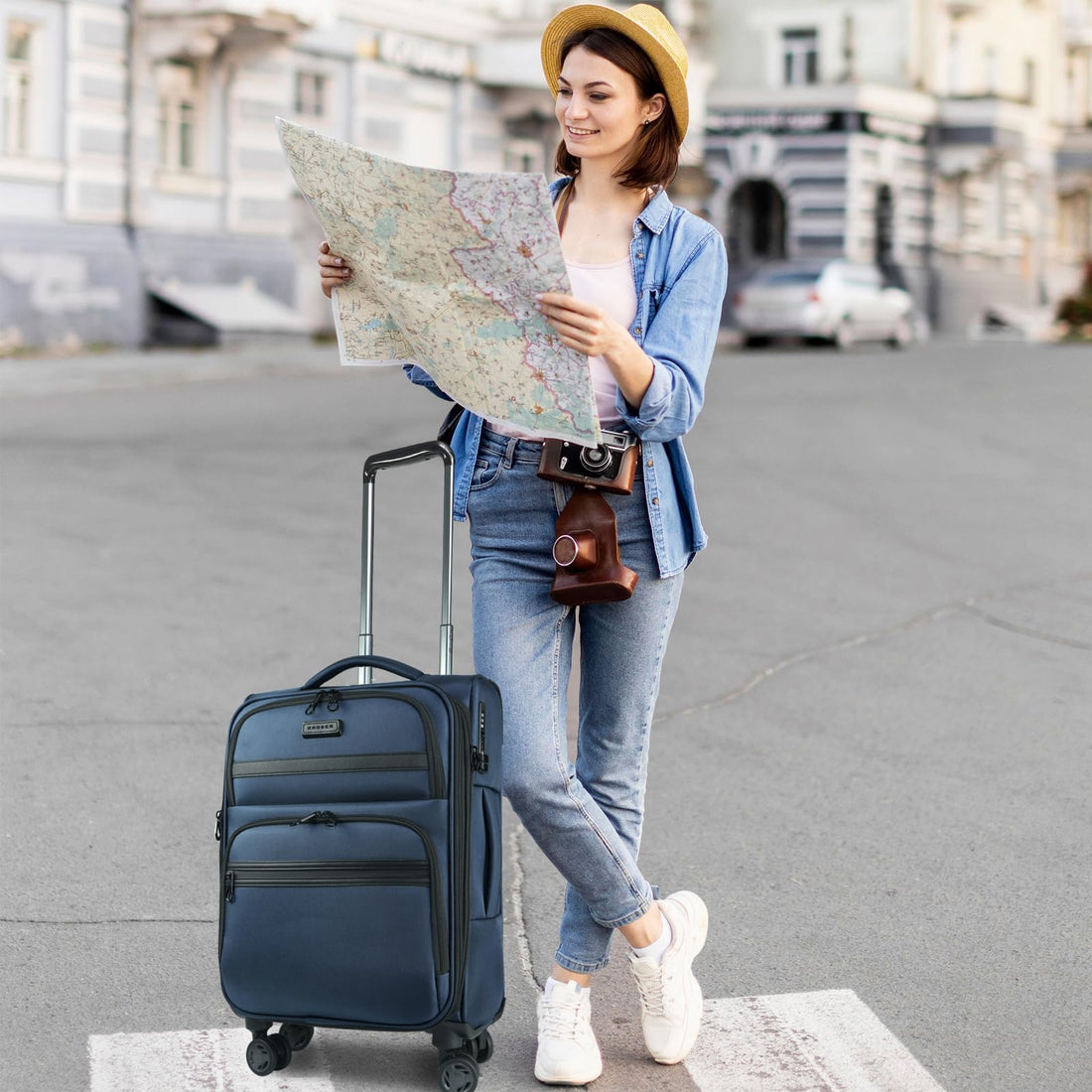 KROSER 20" Carry-On Burgundy