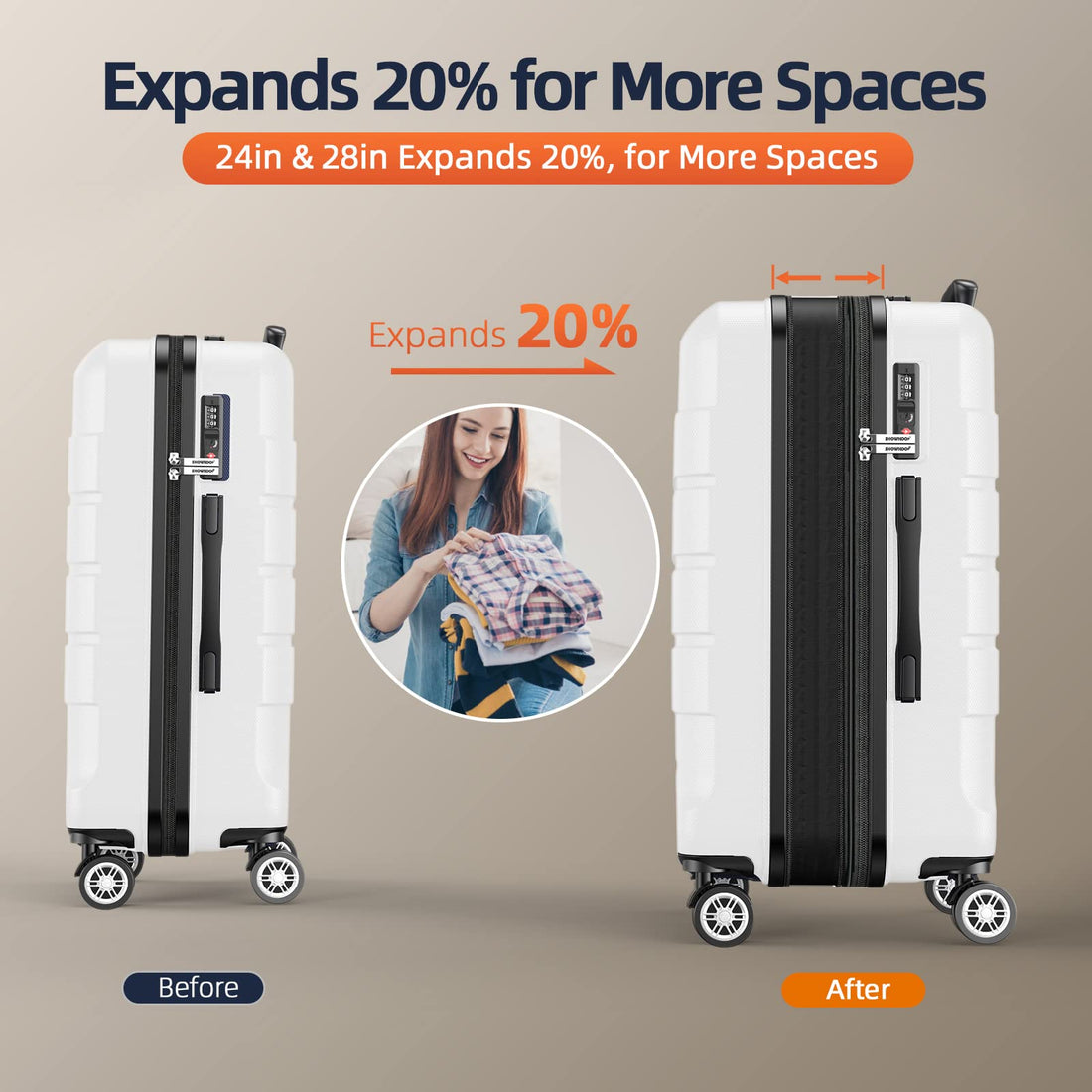 SHOWKOO 3-Piece Luggage Set