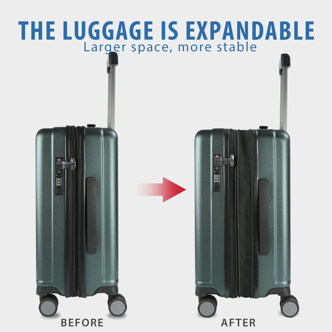 KROSER 20" Carry-On Luggage White