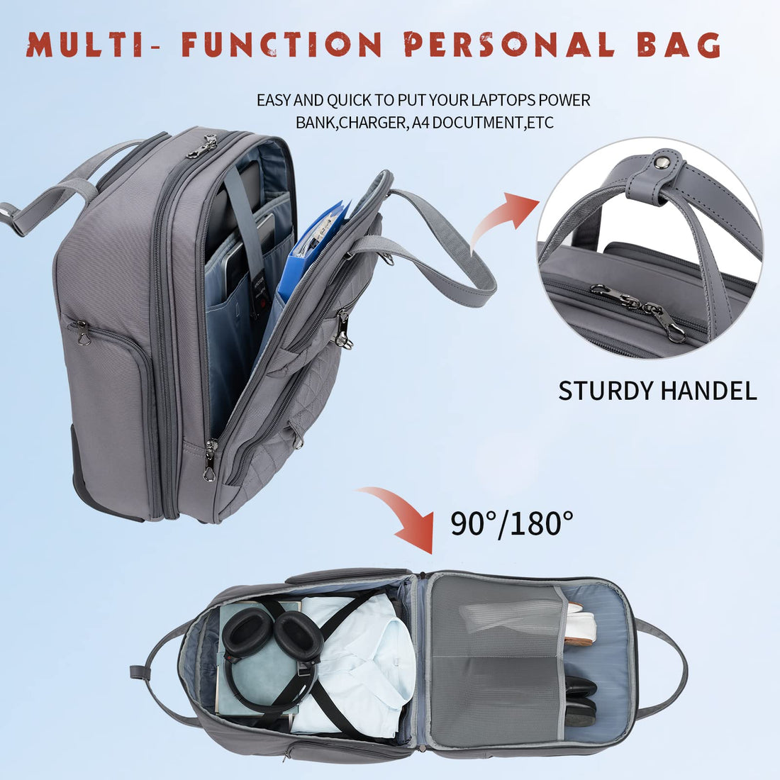 KROSER 16" Underseat Luggage Grey