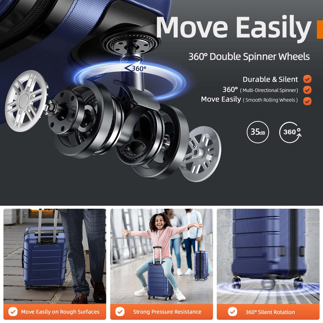 SHOWKOO 3-Piece Luggage Set
