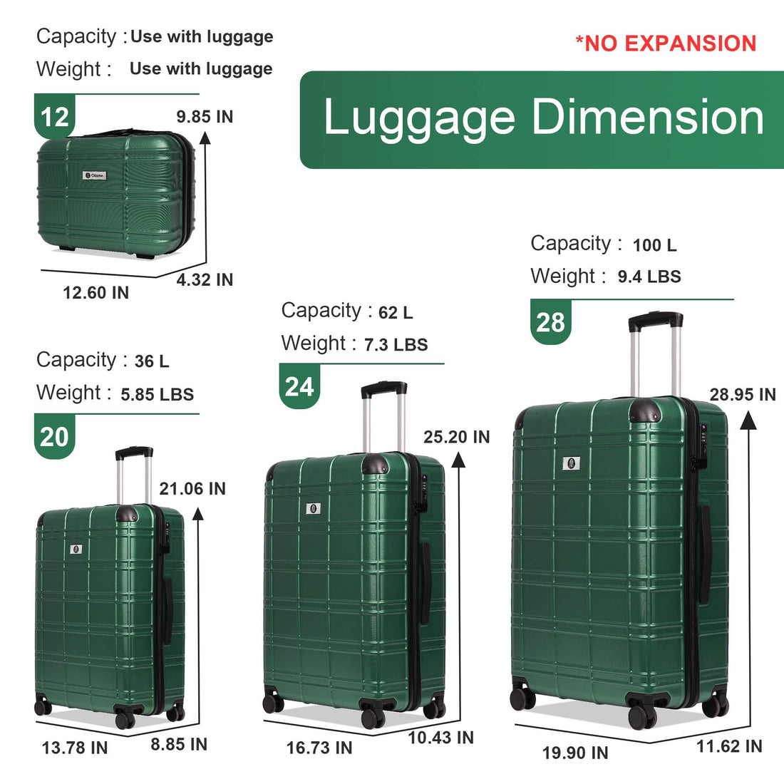 4-Piece Luggage Set – Blue