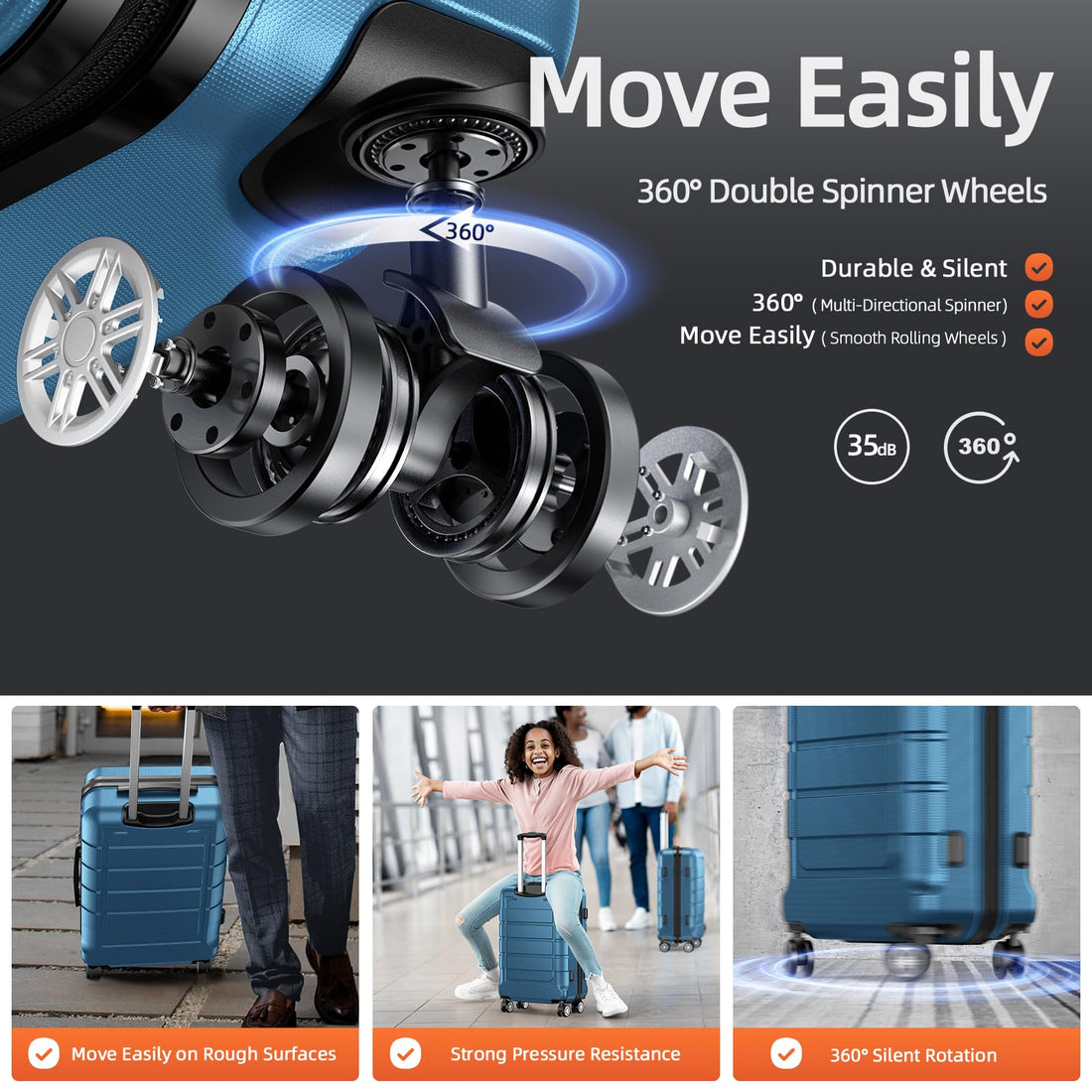 SHOWKOO 3-Piece Luggage Set