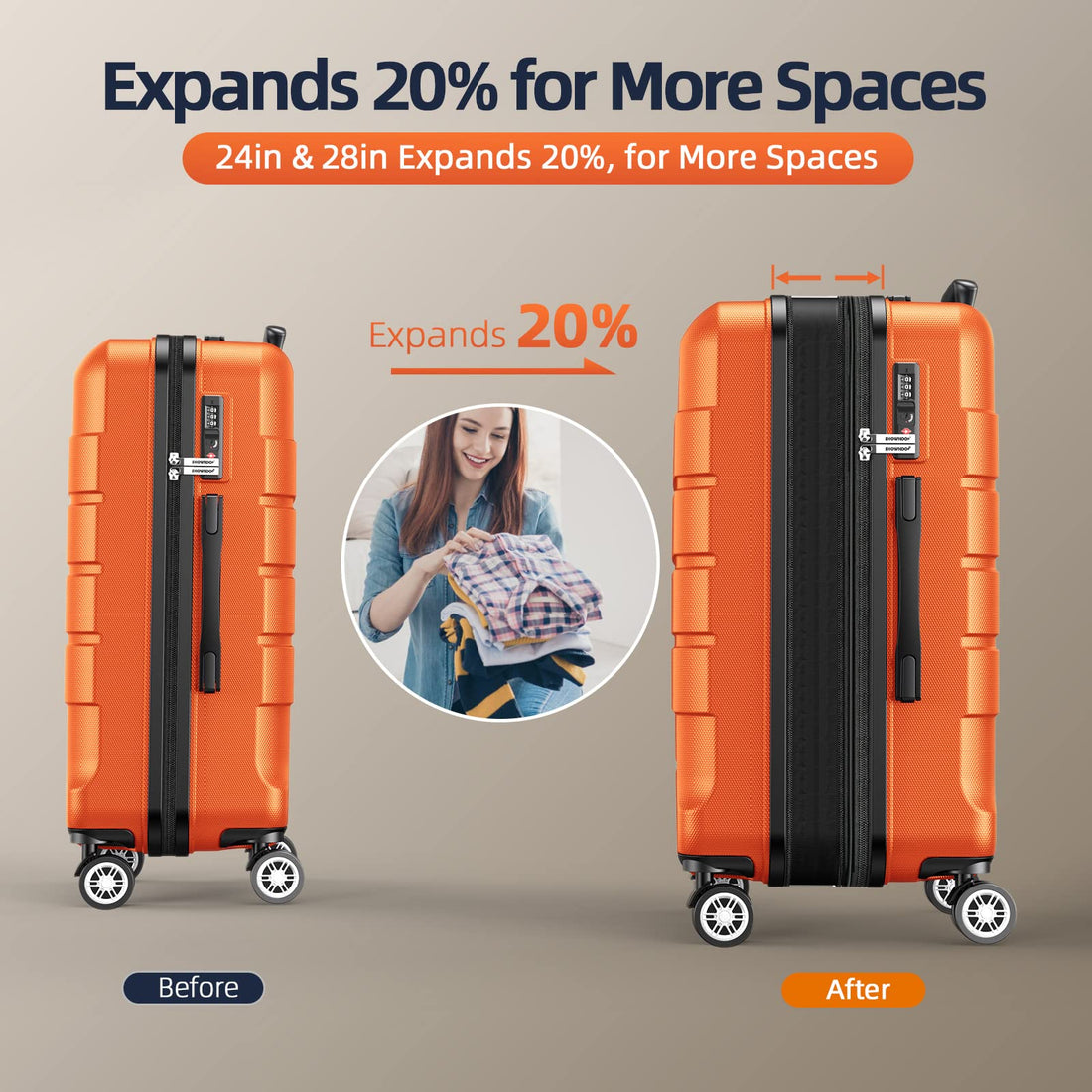 SHOWKOO 3-Piece Luggage Set