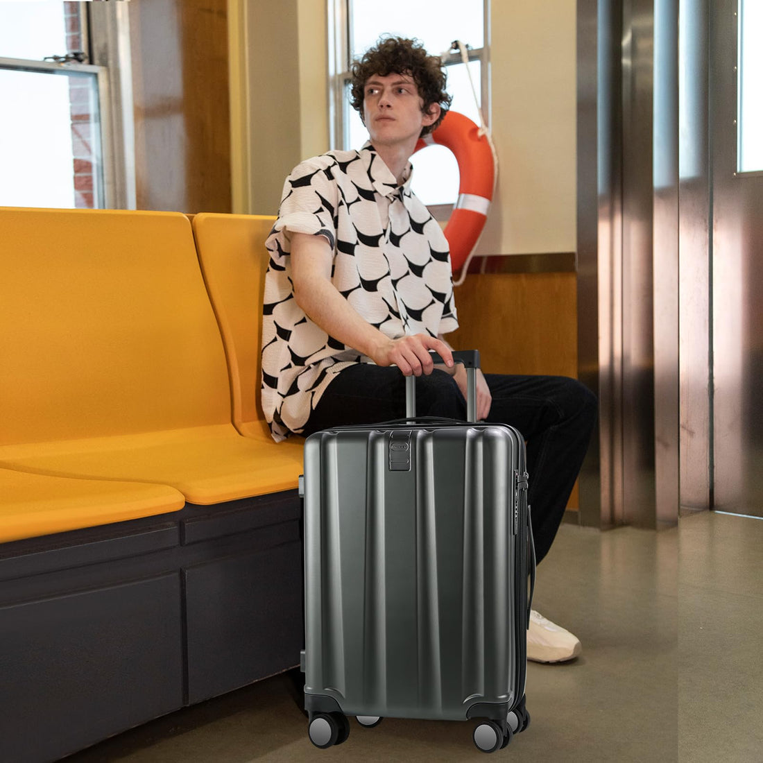 KROSER 20" Carry-On Luggage White