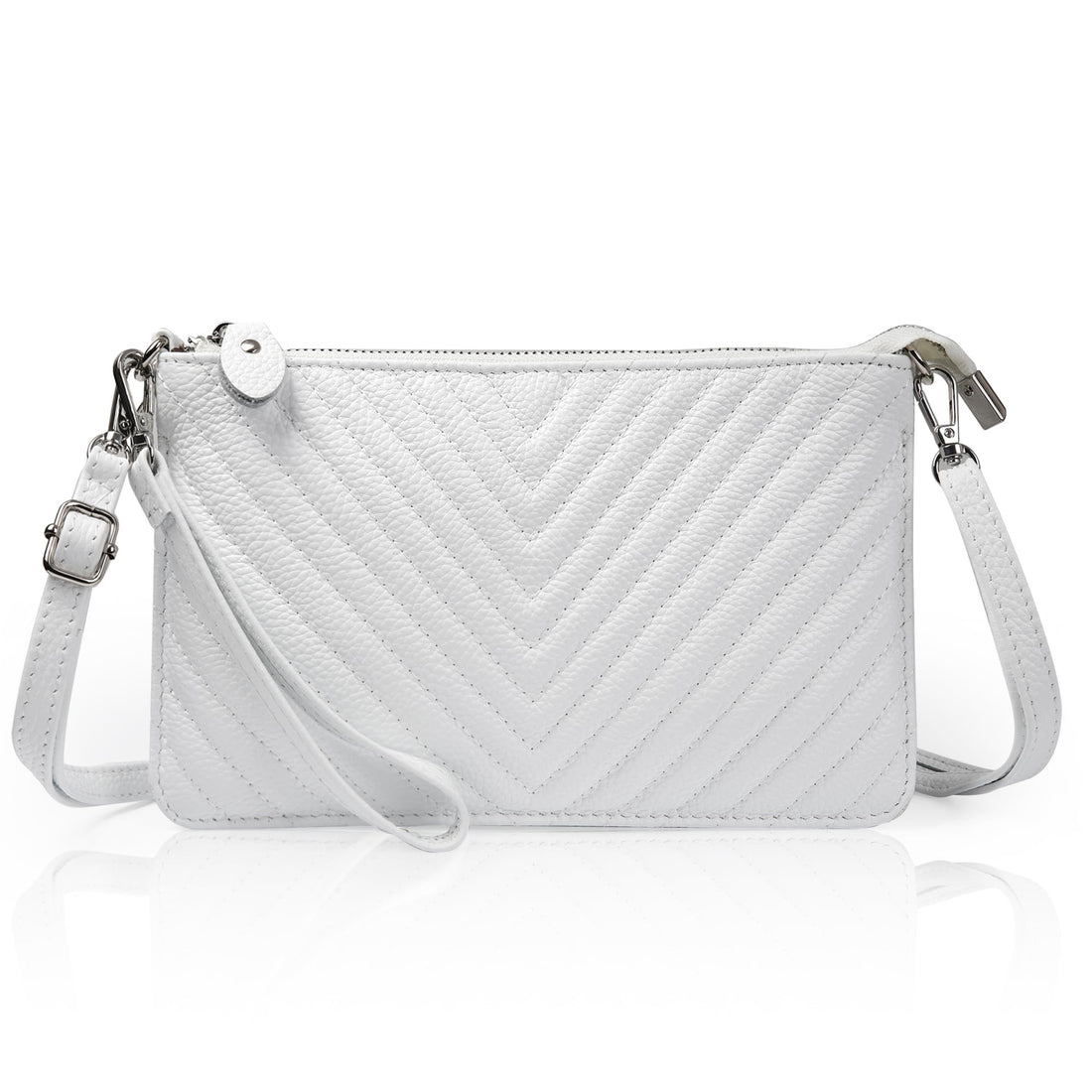 befen Genuine Leather Wristlet Clutch Wallet Purses Small Crossbody Bags for Women with RFID Blocking Card Slots