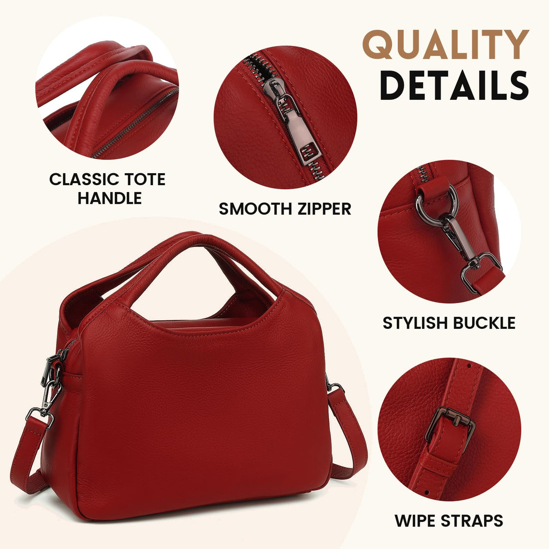 KOGTLA Women's Leather Handbag