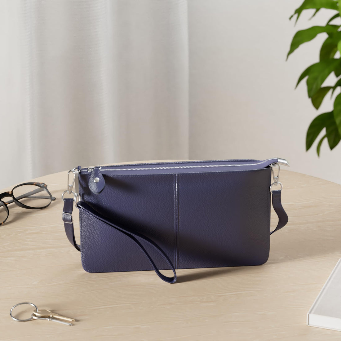 befen Genuine Leather Wristlet Clutch Wallet Purses Small Crossbody Bags for Women with RFID Blocking Card Slots