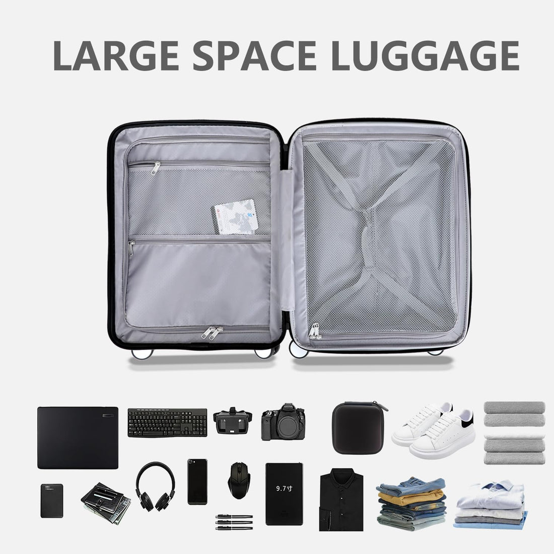 2-Piece Gray Luggage Set 20/28"