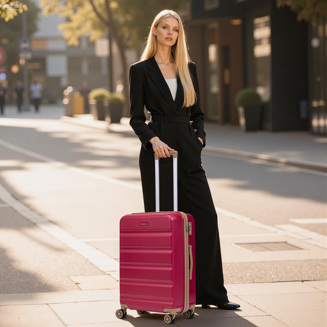 3-Piece Blue Carry-On Luggage Set