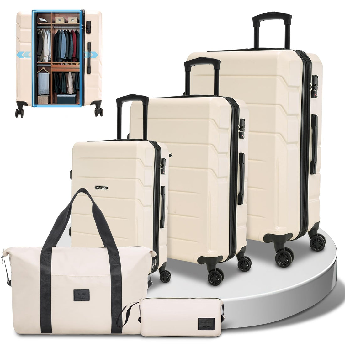 Hoteel 5-Piece Beige Luggage
