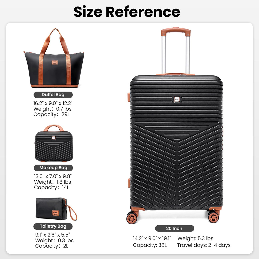 Hoteel 4-Piece Luggage Set – Beige