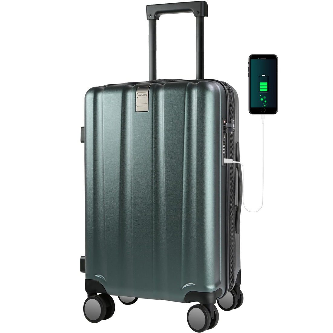 KROSER 20" Carry-On Luggage White