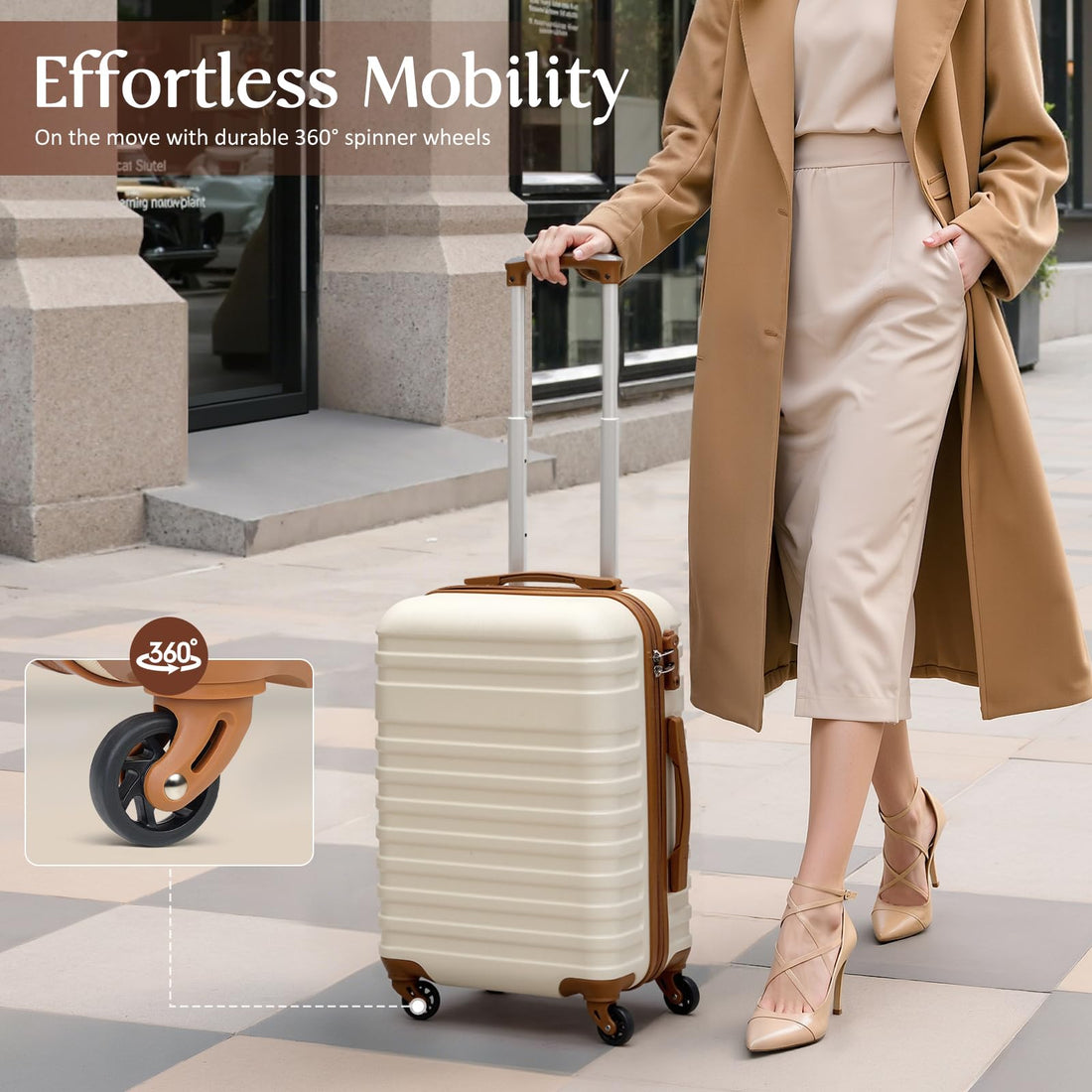 Coolife 3-Piece Luggage Set – Navy