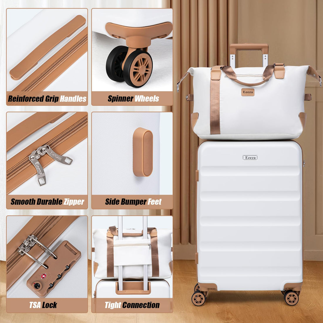 3-Piece Blue Carry-On Luggage Set
