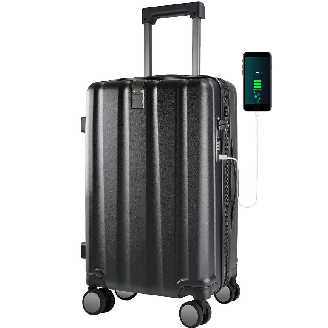 KROSER 20" Carry-On Luggage White