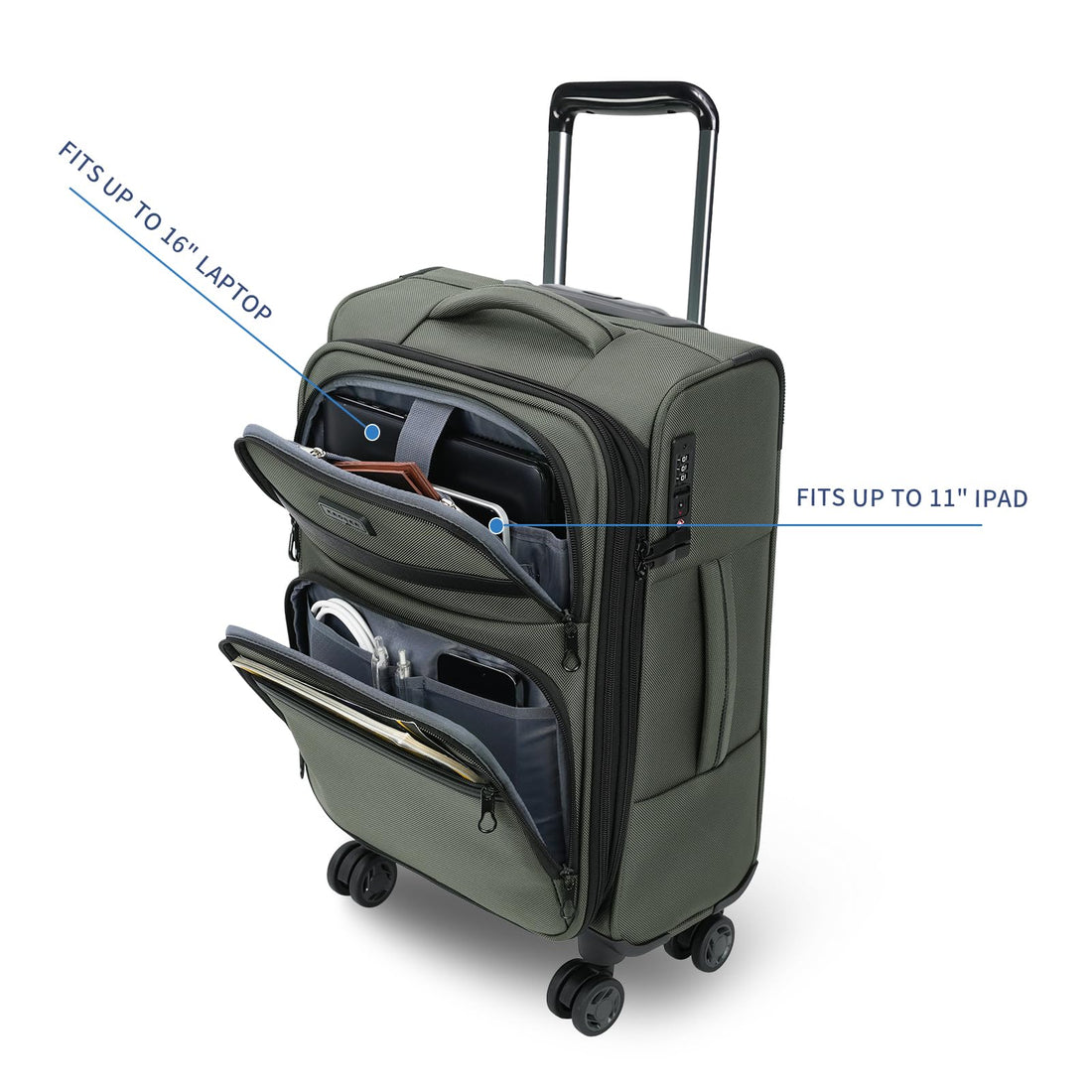 KROSER 20" Carry-On Burgundy