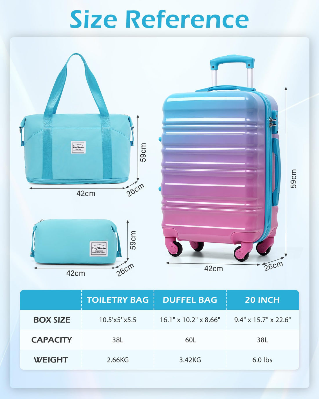 3-Piece Carry-On Luggage Set