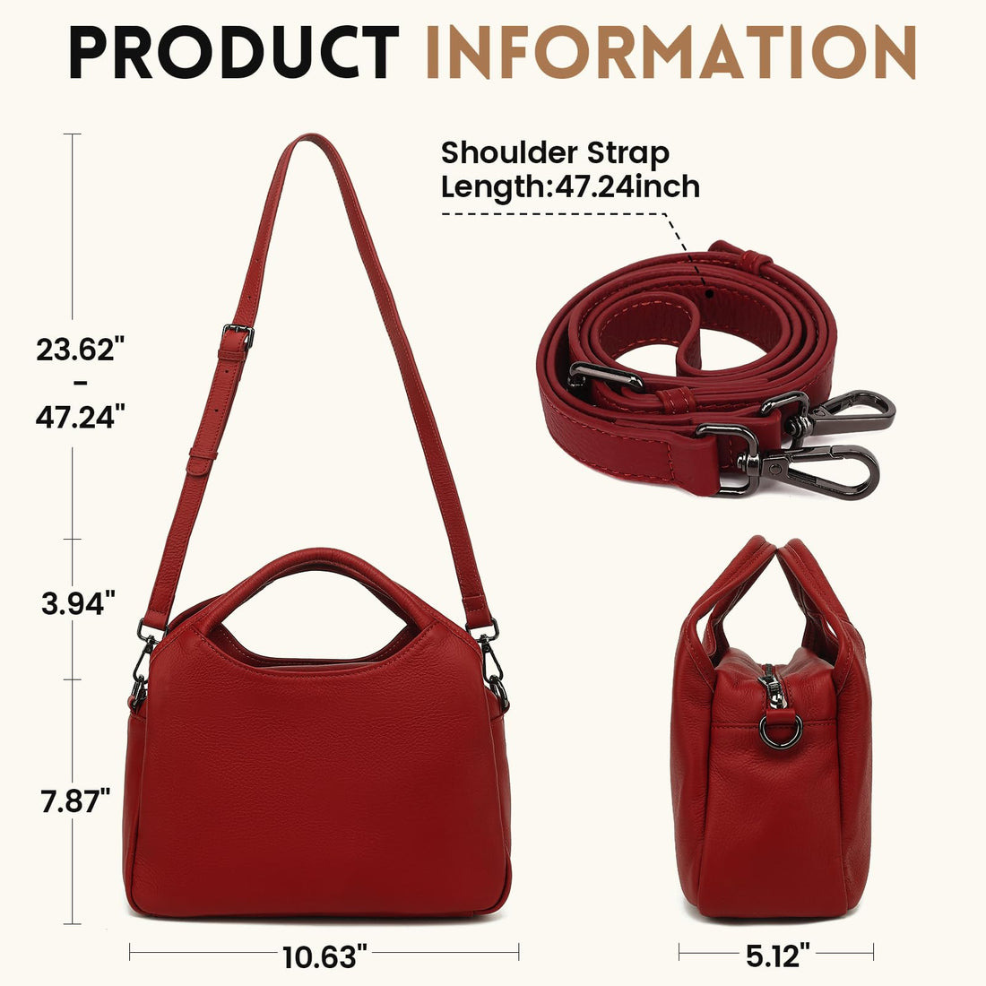 KOGTLA Women's Leather Handbag